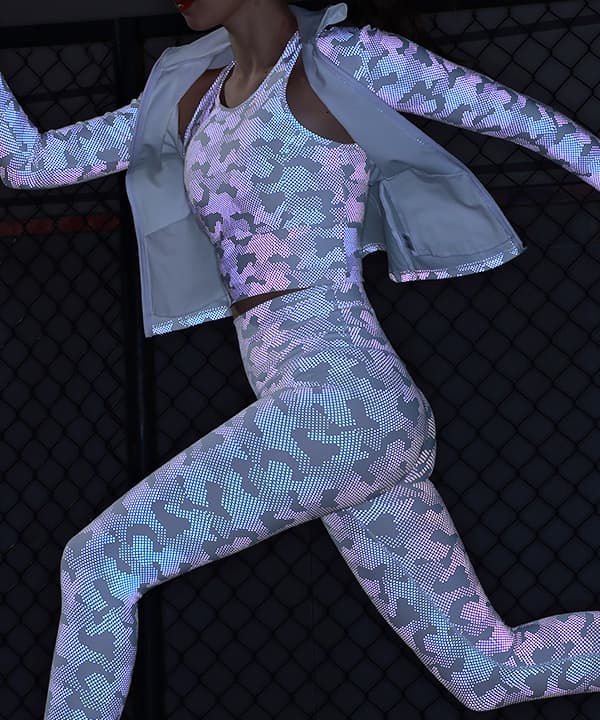 瑜伽运动印花反光服